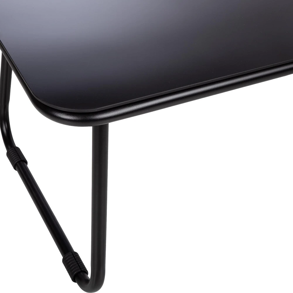 Lauko baldų komplektas Home4You Sodo baldų komplektas MACOS table, sofa and 2 chairs, pilkas/juodas