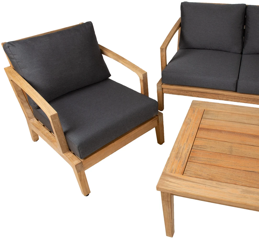 Lauko baldų komplektas Home4You Sodo baldų komplektas MALDIVE stalas, sofa, 2 kėdės, pufas