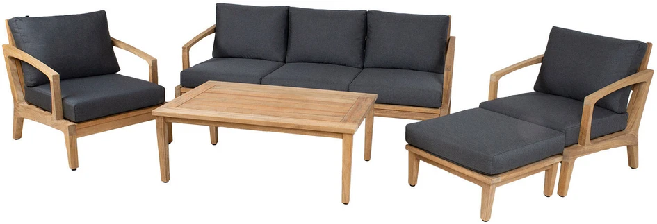 Lauko baldų komplektas Home4You Sodo baldų komplektas MALDIVE stalas, sofa, 2 kėdės, pufas