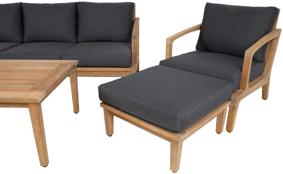 Lauko baldų komplektas Home4You Sodo baldų komplektas MALDIVE stalas, sofa, 2 kėdės, pufas