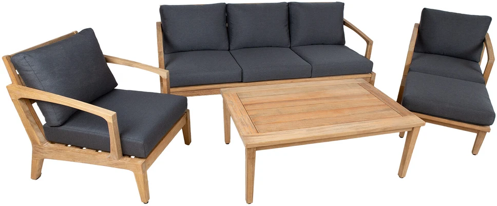Lauko baldų komplektas Home4You Sodo baldų komplektas MALDIVE stalas, sofa, 2 kėdės, pufas
