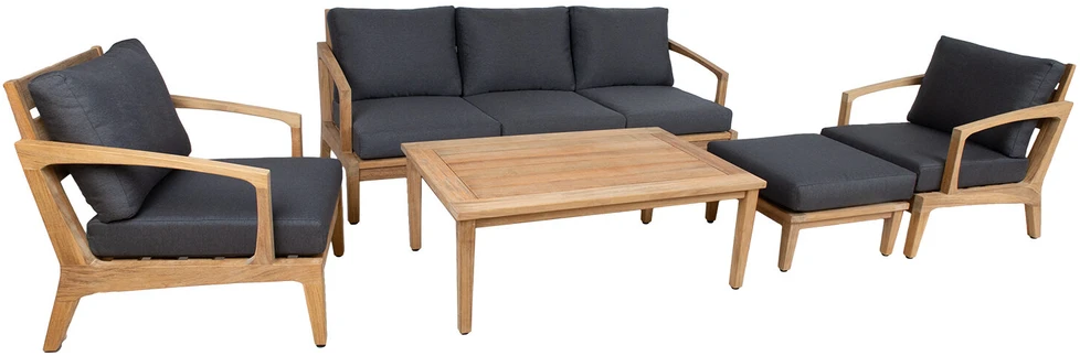 Lauko baldų komplektas Home4You Sodo baldų komplektas MALDIVE stalas, sofa, 2 kėdės, pufas