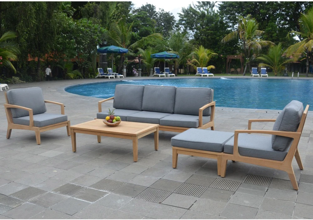 Lauko baldų komplektas Home4You Sodo baldų komplektas MALDIVE stalas, sofa, 2 kėdės, pufas