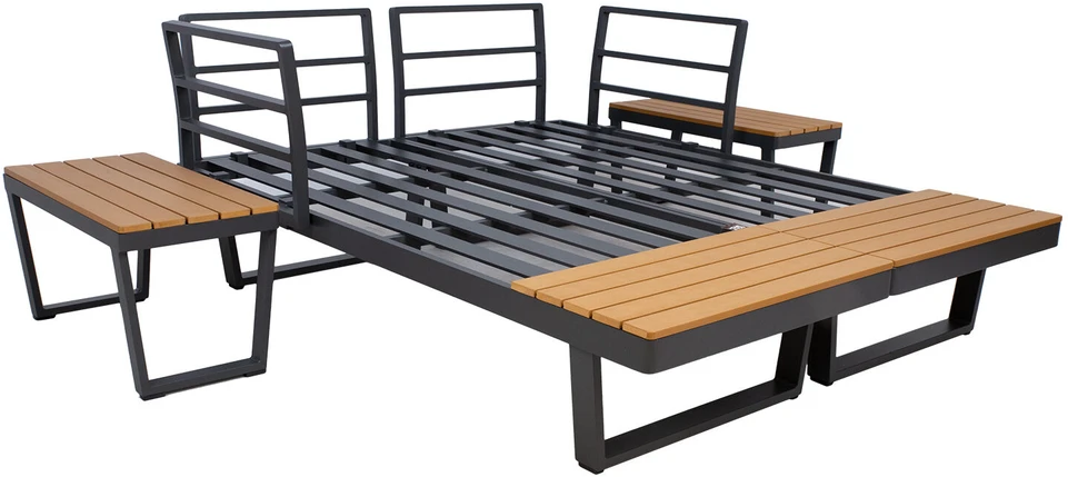 Lauko baldų komplektas Home4You Sodo baldų komplektas MALTA modular sofa, 2 tables