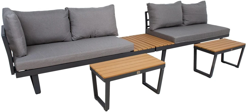 Lauko baldų komplektas Home4You Sodo baldų komplektas MALTA modular sofa, 2 tables