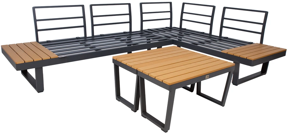 Lauko baldų komplektas Home4You Sodo baldų komplektas MALTA modular sofa, 2 tables