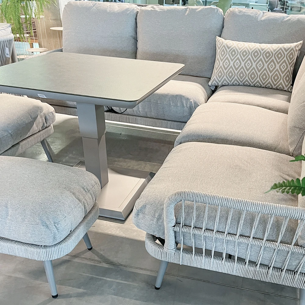 Lauko baldų komplektas Home4You Sodo baldų komplektas MARENDA 4-parts, pilkas/beige