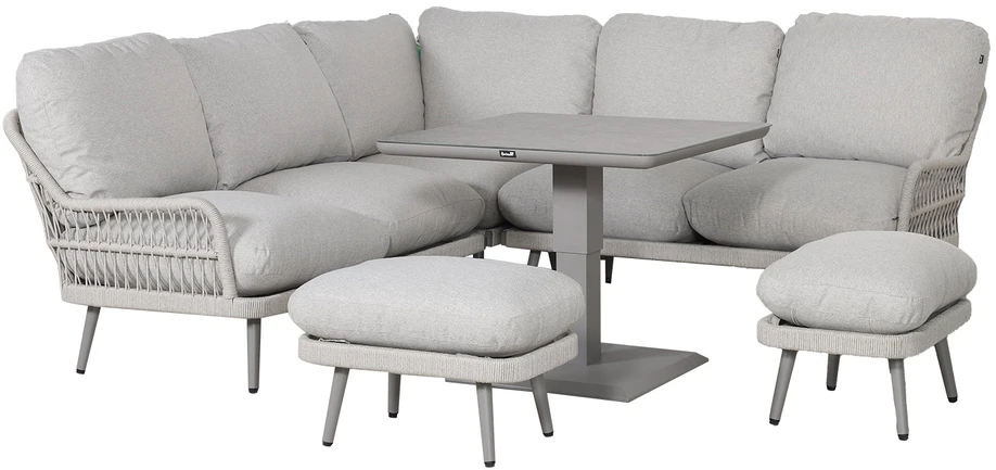 Lauko baldų komplektas Home4You Sodo baldų komplektas MARENDA 4-parts, pilkas/beige
