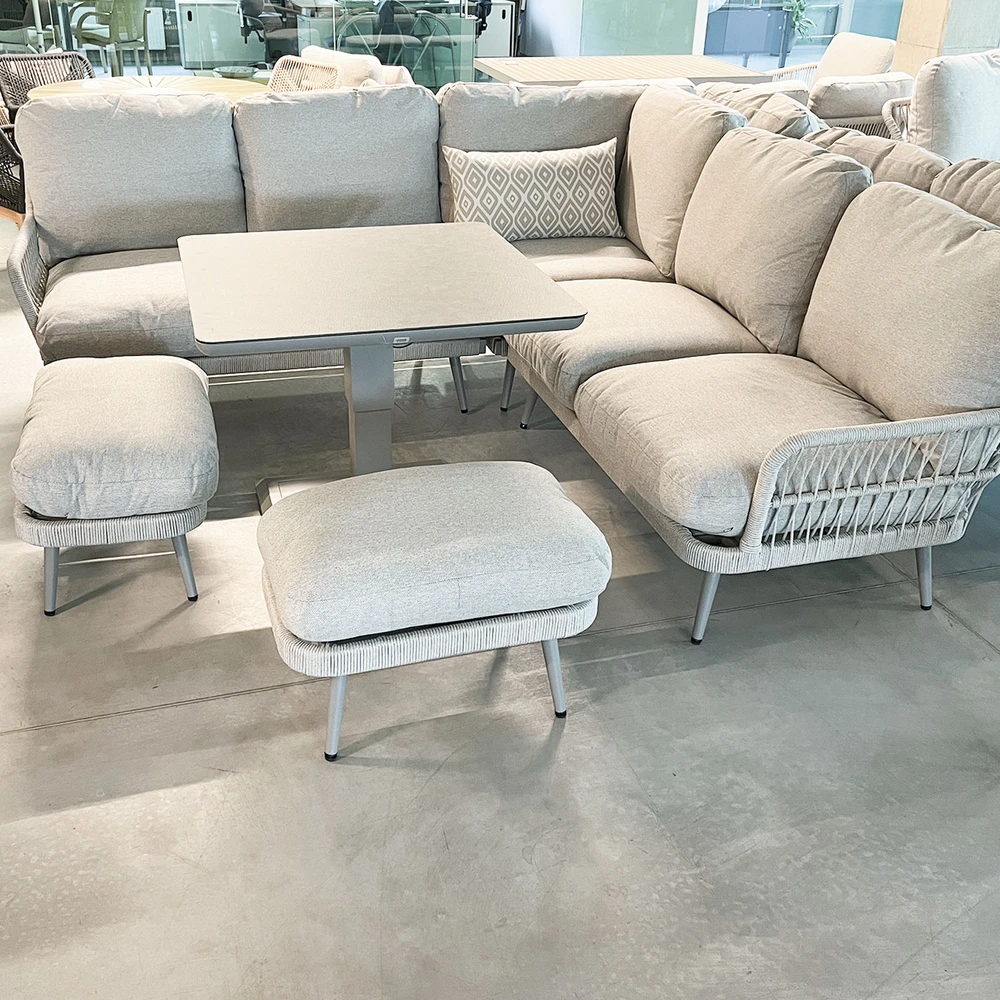 Lauko baldų komplektas Home4You Sodo baldų komplektas MARENDA 4-parts, pilkas/beige