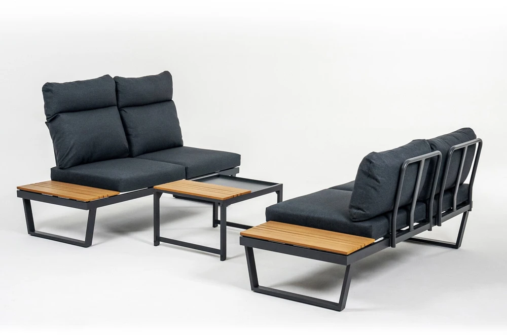 Lauko baldų komplektas Home4You Sodo baldų komplektas MOERS multifunctional, pilkas