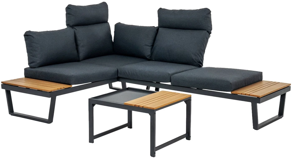 Lauko baldų komplektas Home4You Sodo baldų komplektas MOERS multifunctional, pilkas