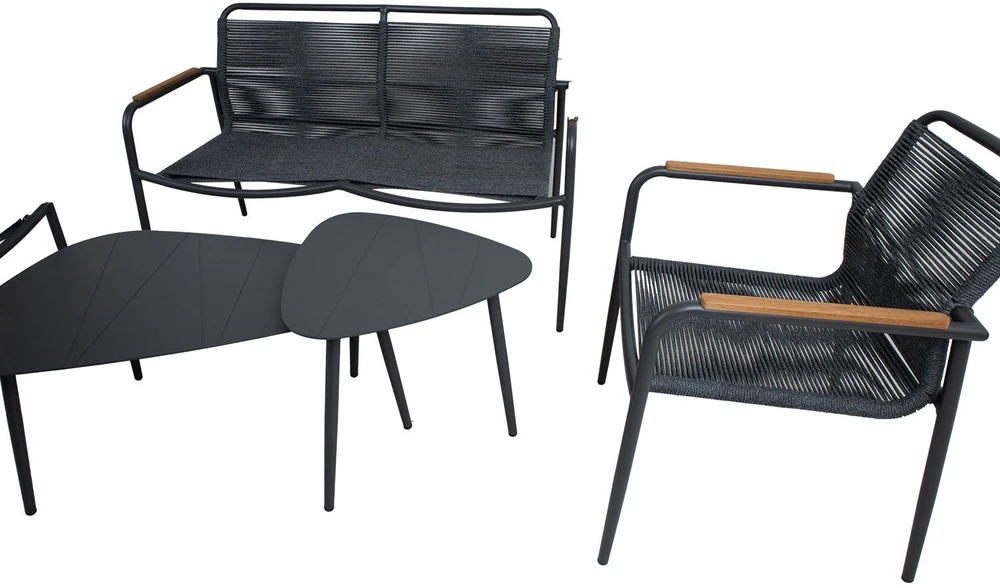 Lauko baldų komplektas Home4You Bench Sodo baldų komplektas NEBO 2 stalai, suolas ir 2 kėdės