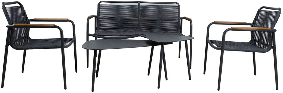 Lauko baldų komplektas Home4You Bench Sodo baldų komplektas NEBO 2 stalai, suolas ir 2 kėdės