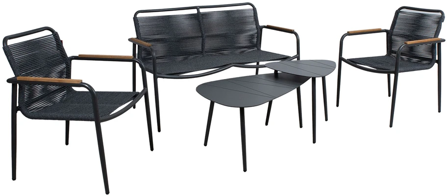 Lauko baldų komplektas Home4You Bench Sodo baldų komplektas NEBO 2 stalai, suolas ir 2 kėdės