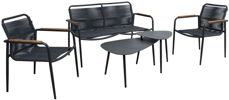 Lauko baldų komplektas Home4You Bench Sodo baldų komplektas NEBO 2 stalai, suolas ir 2 kėdės