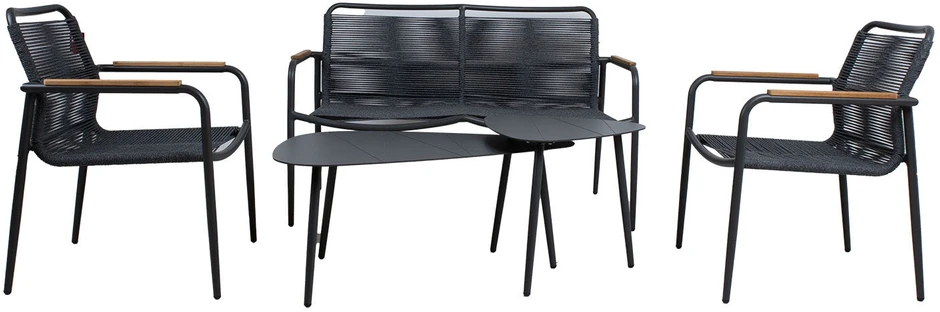 Lauko baldų komplektas Home4You Bench Sodo baldų komplektas NEBO 2 stalai, suolas ir 2 kėdės