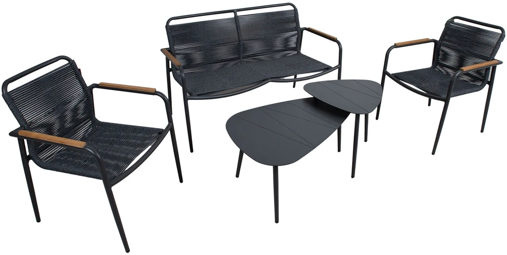 Lauko baldų komplektas Home4You Bench Sodo baldų komplektas NEBO 2 stalai, suolas ir 2 kėdės