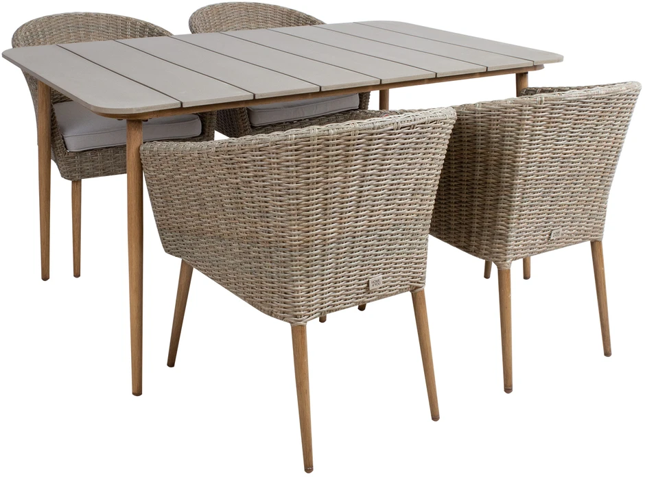 Lauko baldų komplektas Home4You Sodo baldų komplektas NORWAY stalas ir 4 kėdės