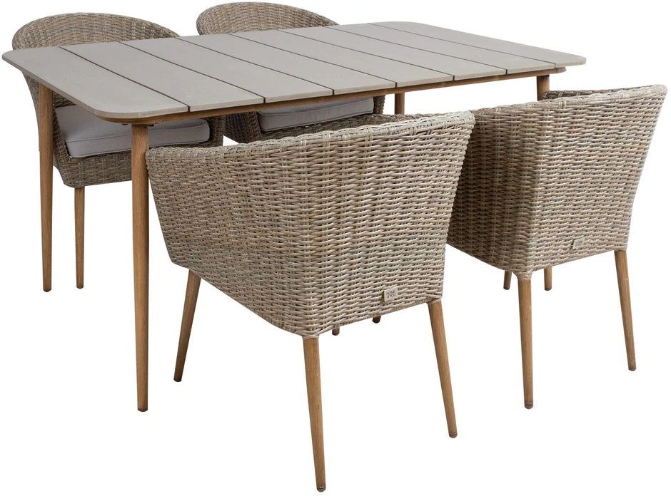 Lauko baldų komplektas Home4You Sodo baldų komplektas NORWAY stalas ir 4 kėdės