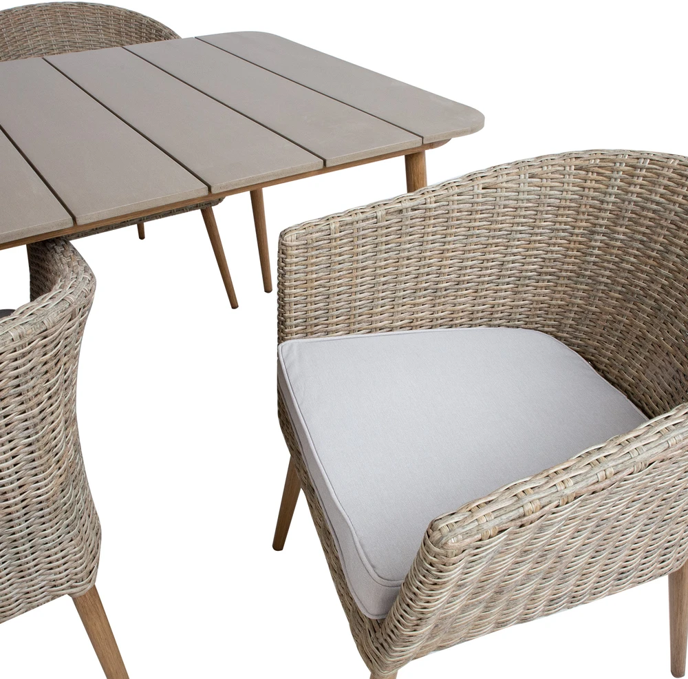 Lauko baldų komplektas Home4You Sodo baldų komplektas NORWAY stalas ir 4 kėdės