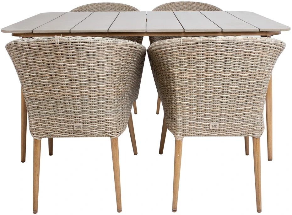 Lauko baldų komplektas Home4You Sodo baldų komplektas NORWAY stalas ir 4 kėdės