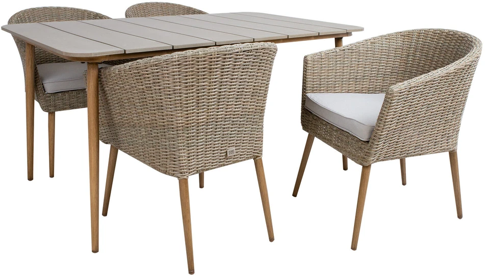 Lauko baldų komplektas Home4You Sodo baldų komplektas NORWAY stalas ir 4 kėdės