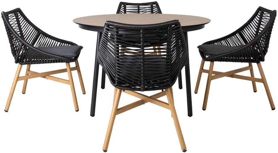 Lauko baldų komplektas Home4You Sodo baldų komplektas HELSINKI stalas ir 4 kėdės
