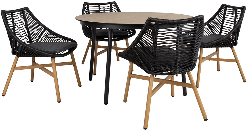 Lauko baldų komplektas Home4You Sodo baldų komplektas HELSINKI stalas ir 4 kėdės