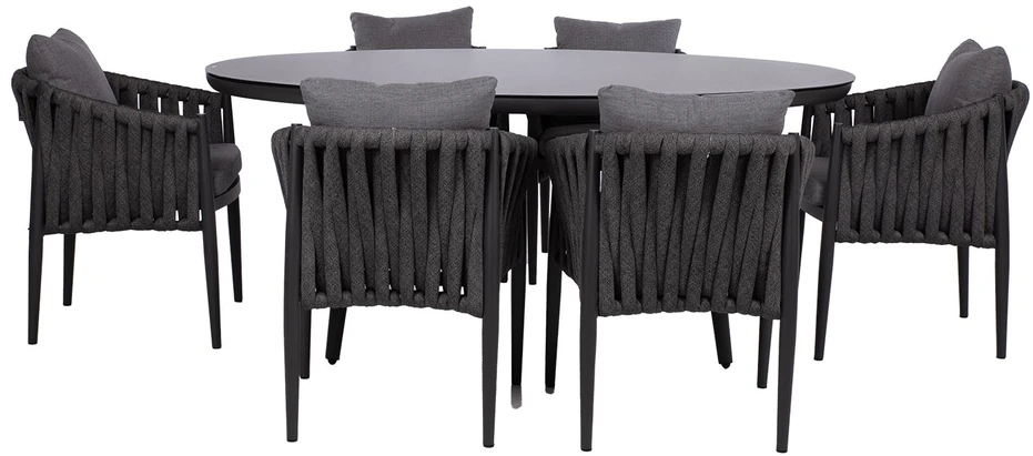 Lauko baldų komplektas Home4You Sodo baldų komplektas BRISTOL stalas ir 6 kėdės