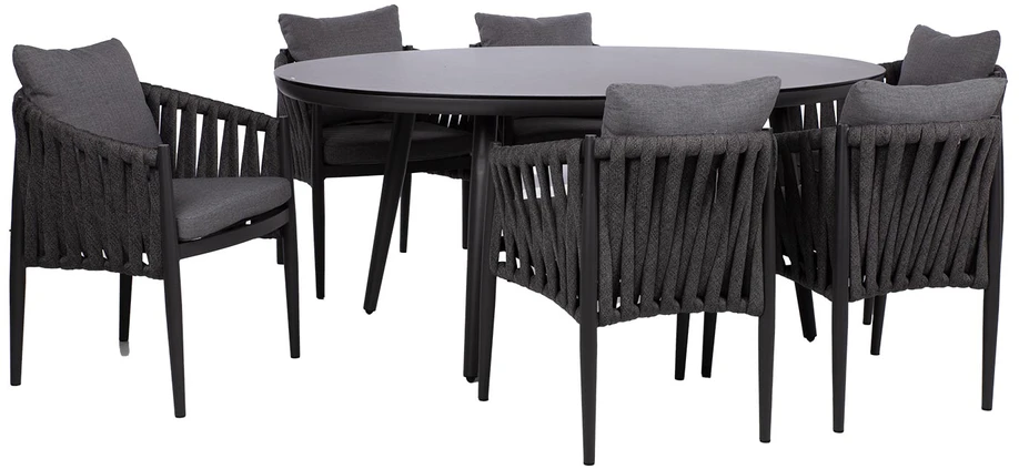 Lauko baldų komplektas Home4You Sodo baldų komplektas BRISTOL stalas ir 6 kėdės