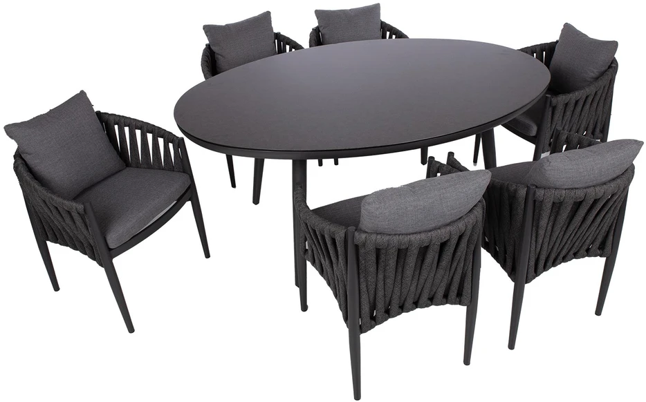 Lauko baldų komplektas Home4You Sodo baldų komplektas BRISTOL stalas ir 6 kėdės