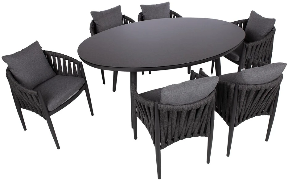 Lauko baldų komplektas Home4You Sodo baldų komplektas BRISTOL stalas ir 6 kėdės
