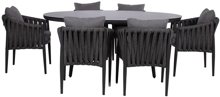 Lauko baldų komplektas Home4You Sodo baldų komplektas BRISTOL stalas ir 6 kėdės