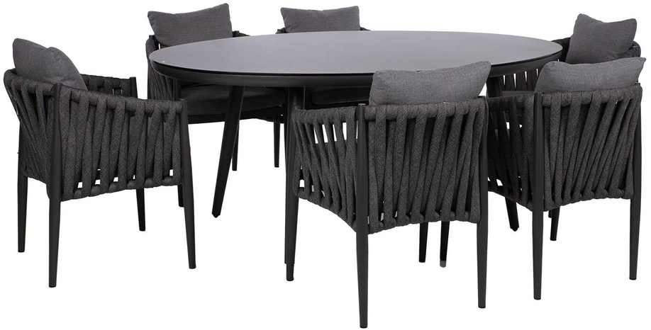 Lauko baldų komplektas Home4You Sodo baldų komplektas BRISTOL stalas ir 6 kėdės
