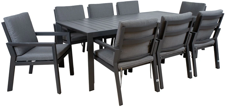 Lauko baldų komplektas Home4You Sodo baldų komplektas TOMSON stalas ir 8 kėdės