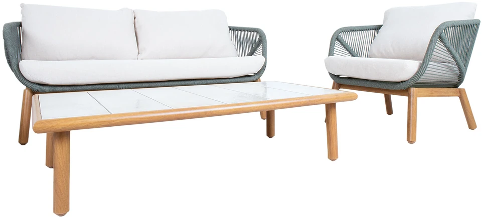 Lauko baldų komplektas Home4You Sodo baldų komplektas TUXEDO stalas, sofa ir 2 kėdės