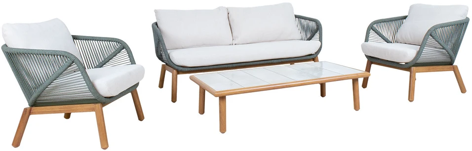 Lauko baldų komplektas Home4You Sodo baldų komplektas TUXEDO stalas, sofa ir 2 kėdės