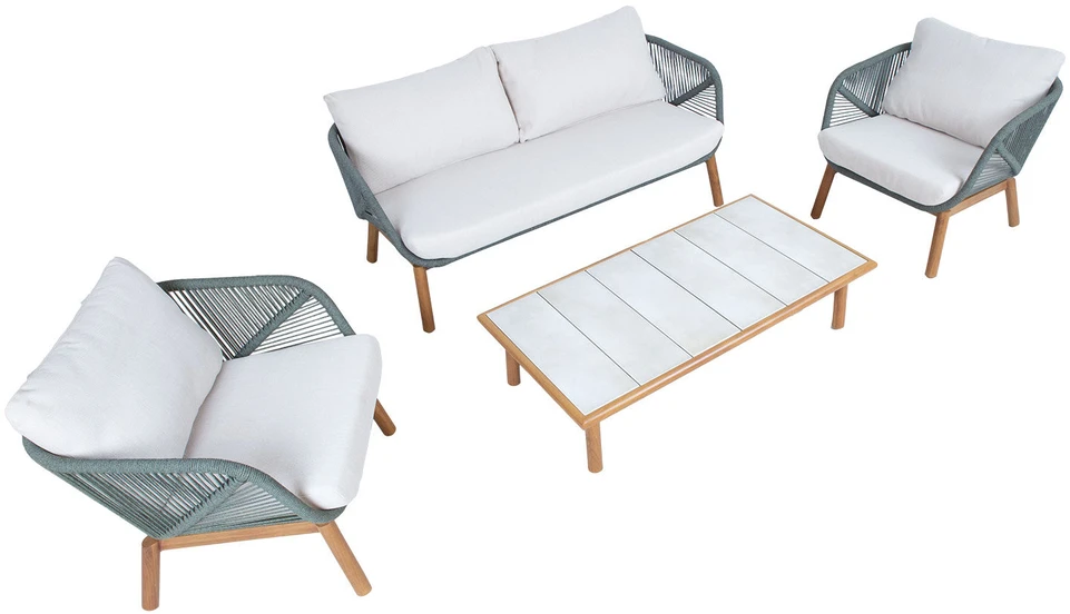 Lauko baldų komplektas Home4You Sodo baldų komplektas TUXEDO stalas, sofa ir 2 kėdės