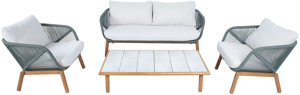 Lauko baldų komplektas Home4You Sodo baldų komplektas TUXEDO stalas, sofa ir 2 kėdės