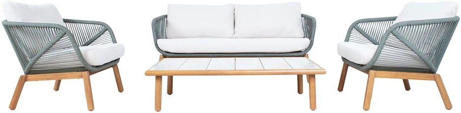 Lauko baldų komplektas Home4You Sodo baldų komplektas TUXEDO stalas, sofa ir 2 kėdės