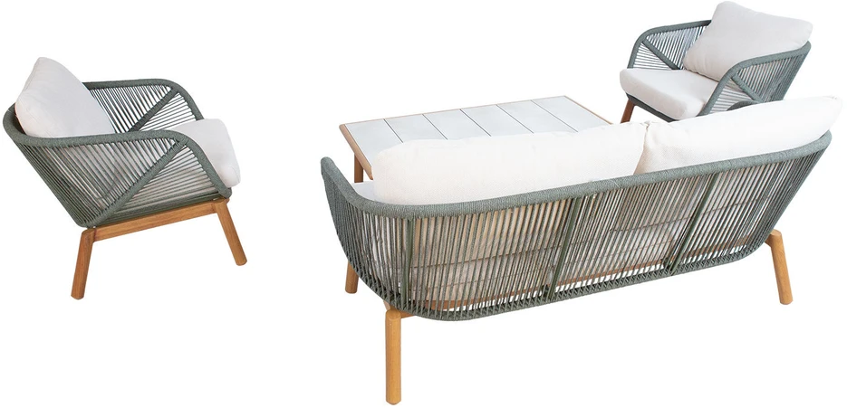 Lauko baldų komplektas Home4You Sodo baldų komplektas TUXEDO stalas, sofa ir 2 kėdės