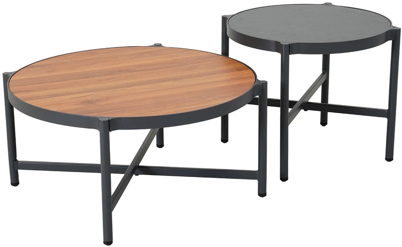 Lauko baldų komplektas Home4You Sodo baldų komplektas TUXEDO kampinė sofa ir 2 stalai