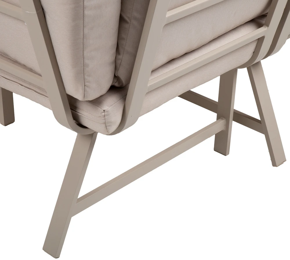 Lauko baldų komplektas Home4You Sodo baldų komplektas UPLAND stalas ir kampinė sofa, smėlio spalvos