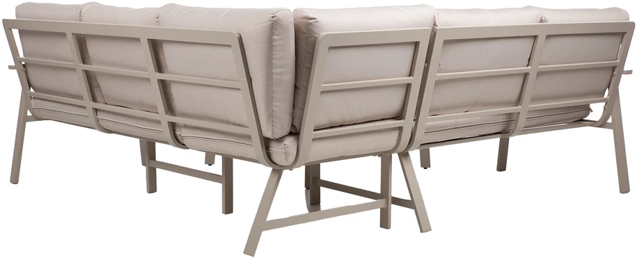 Home4You Lauko baldų komplektas UPLAND Stalas ir kampinė sofa Smėlio