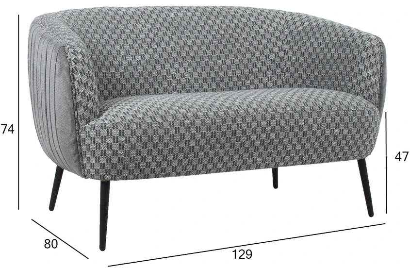 Home4You Sofa ACCENT 2-vietė, pilka