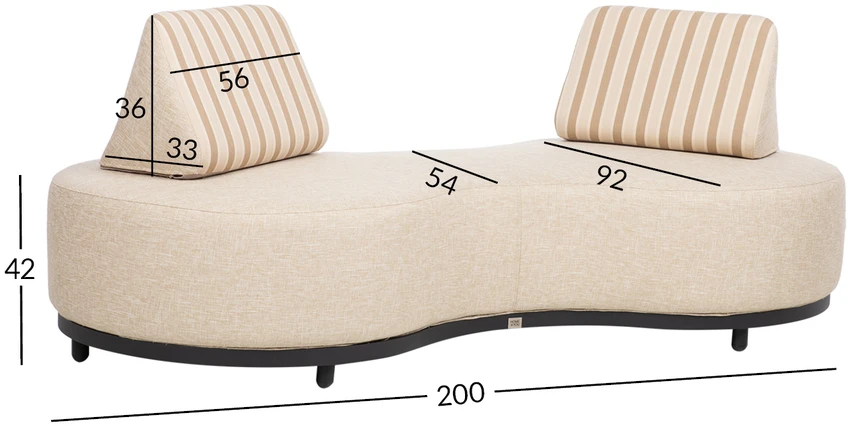 Lauko baldų komplektas Home4You Sofa AMANO, dviejų vietų, smėlio spalvos