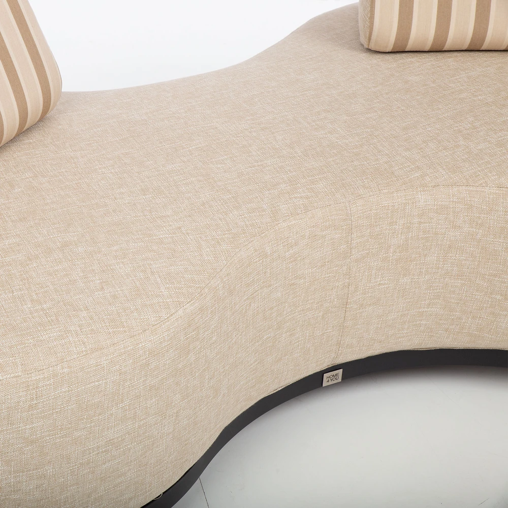 Lauko baldų komplektas Home4You Sofa AMANO, dviejų vietų, smėlio spalvos