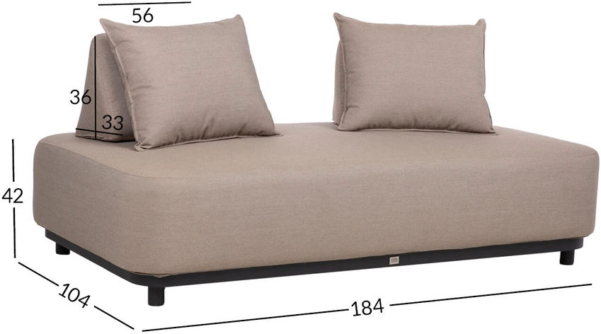 Lauko baldų komplektas Home4You Sofa AMORE, 2 vietų, smėlio spalvos