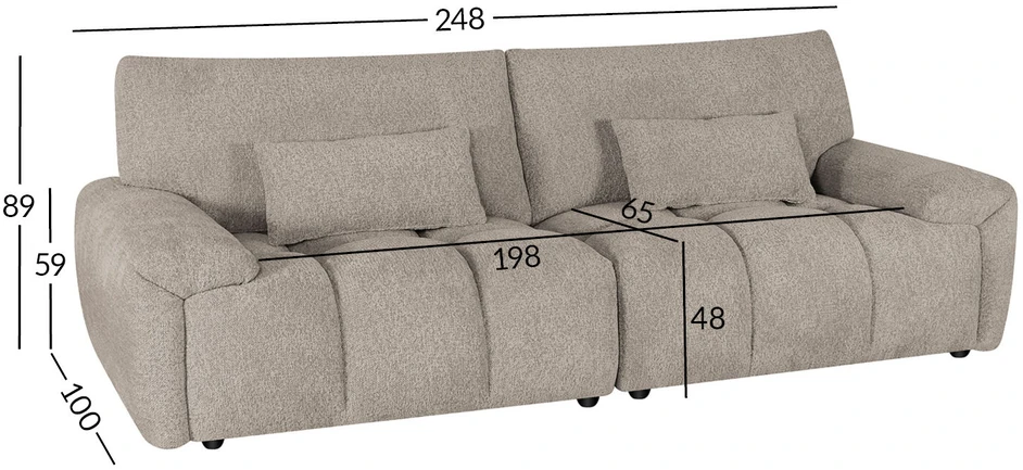 Home4You 3-vietė sofa „BARBARA“, šviesiai ruda