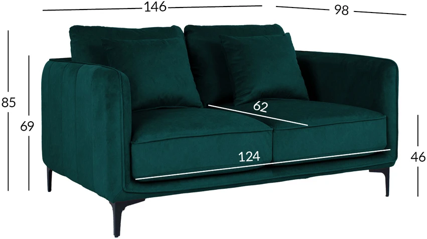 Home4You Sofa BIANKA 2-vietė, žalia